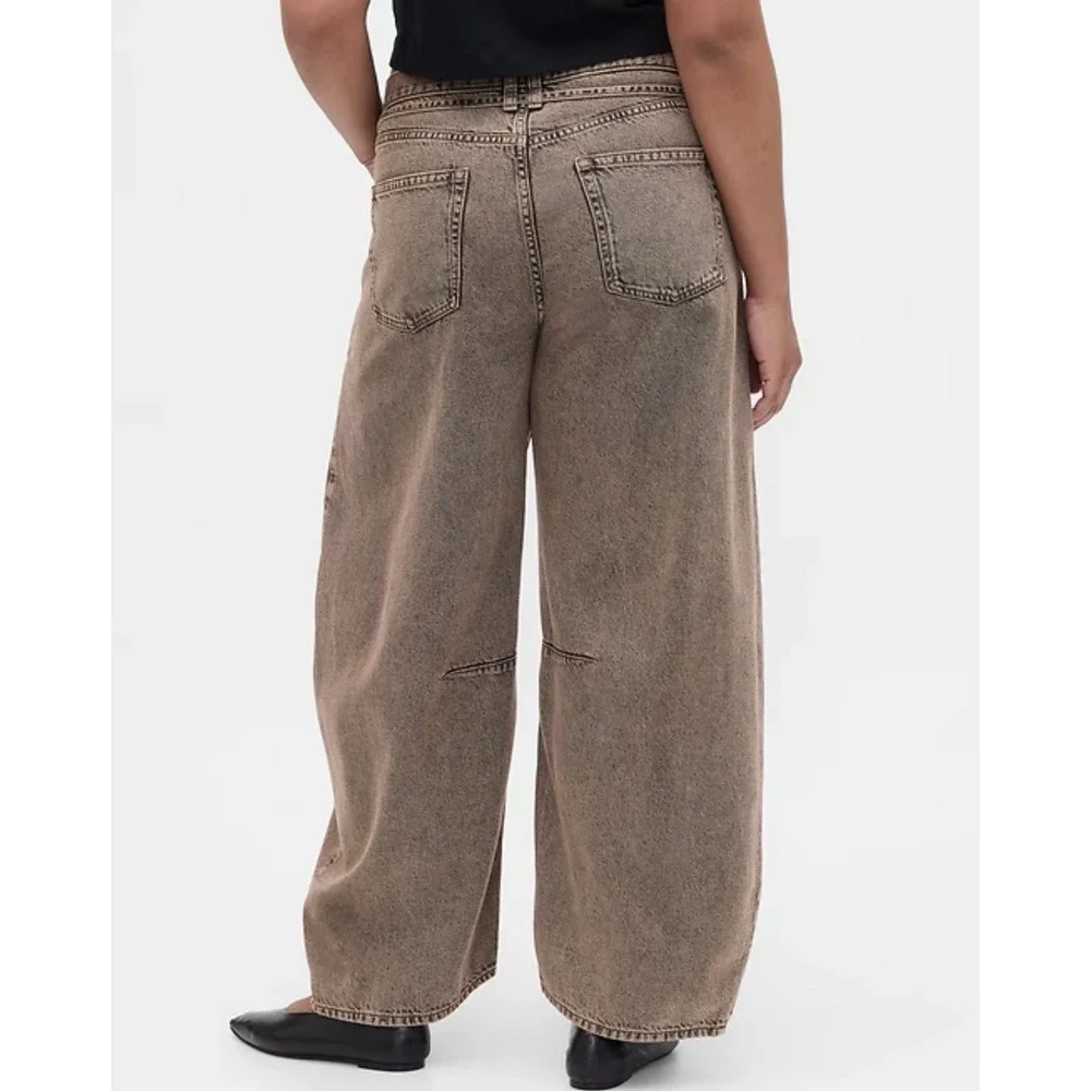 NWT Womens GAP Horseshoe Barrel Leg High Rise Baggy Denim Jeans 38x27 18R - Picture 3 of 10